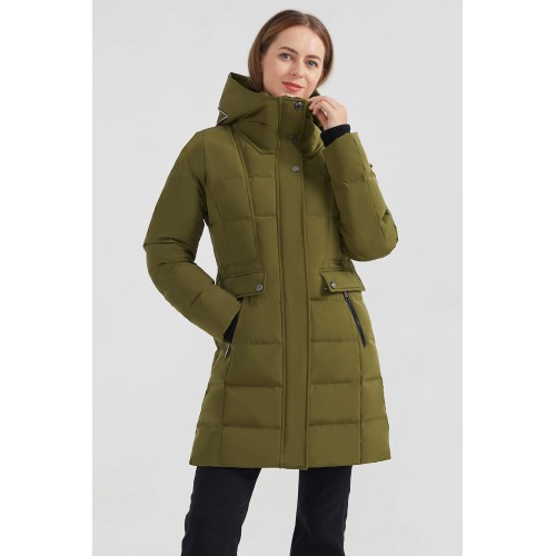 Women's hooded winter down jacket