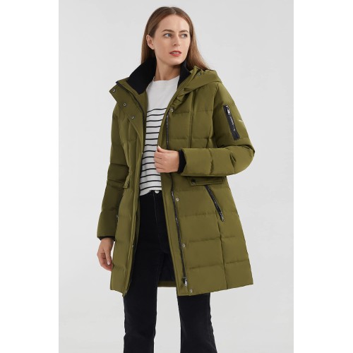 Women's hooded winter down jacket